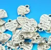 300pcs / lot en alliage de zinc plaqué argent antique MADE WITH LOVE Heart Charms Pendentifs Résultats de bijoux pour collier Braclets 12x10mm