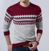 Hurtownia-sweter Mężczyźni Okrągły Neck Męski Sweter Z Długim Rękawem Knitwear Męskie Topy Pulowers Jumper Bawełniane Swetry Męskie Pull Homme