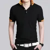 Män Polo Shirt Stand Collar Kortärmad T-shirts Bomull Slim Fit Camisa Polos Maskulina Plus Storlek 5xl Business Casual Manly Society Brand Clothing