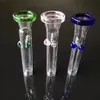 Gespoeld glas T-vormige schoorsteenbongen accessoires, unieke oliebrander glazen bongen buizen waterleidingen glazen pijp olie rigs roken met druppelaar