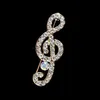 Quality Designer Musical Note Brooch Scarf Pins Shiny Crystal Rhinestone Brooches for Women Wedding Party Bride Bouquet Jewelry Gift