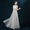 Długie suknie wieczorowe Eleganckie koronki Tulle Bride Suknia 2017 New Arrival Patrzeć przez Back Ball Prom Party Homecoming / Graduation Formalna sukienka