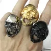 3pcs / mycket Ny storlek 7-15 Cool Big Biker Skull Ring 316L Rostfritt Stål Mode Smycken Män Walking Dead Skull Ring