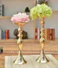 10 PÇS / LOTE Ouro Metal Castiçais 50 cm / 20 '' Suporte de Flores de Vaso de Candelabro de Chumbo Candelabro Centro de Peças de Casamento Deco