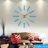 Horloges Wholesale2016 Vente Nouvelle-Mur Horloge Horloges Autocollants Diy 3D Acrylique Miroir Décoration Home Quartz Balconie / Cour à aiguille Mod
