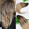 #4 #18Skin Weft Tape I Human Hair Extensions PU Tape Hår 40st 100gram Balayage Ombre Hårfärg Ash Blond Highlights