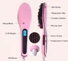 Hot US UK AU EU Plug Fast Hair Plattång Styling Tool Flat Iron Kamborstemassage med LCD Digital temperaturkontroll