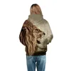 Hurtownia - Zima Nowy Styl 3D Drukowane Bluzy Mężczyźni Kobiety Graficzne Bluzy Z Kapturem Funny Print Lion Pullover Harajuku Hoodie Topy FHJ1352