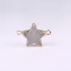 Gold Five-Pointed Stars Nature Bezel High Quality White Agate Stone Druzy Drusy Geode Connector Precious Stone Fit Charms Bracelet Finding