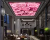 Personalizar cualquier tamaño Rosas mural del techo papel tapiz 3d papeles de pared 3d para techos del telón de fondo de televisión