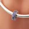 EDELL Authentique 925 Perles en argent sterling Entretoises multicolores Entretoise Convient aux bijoux de style européen Pandora Bracelets Collier Cadeau d'anniversaire