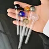 Accessori per bong in vetro con vaso dritto lunghi 10 cm, pipe in vetro colorate mini multicolori Hand Pipes Best Spoon glas