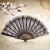 Vintage Fancy Dress Costume Chinese Costume Party Wedding Dancing Folding Lace Hand Fan black5530423