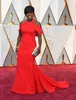 2017 Oscar Celebrity Suknie Wieczorowe Plus Size Halter Satyna Off Ramię Prom Sukienki Sweep Pociąg Czarne Kobiety Formalna Dress Custom