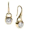 Haak oorbellen gouden mode merk kristal bengelen oorbellen DHL studs diamant zirkoon oorbellen bruiloft sieraden voor vrouwen rose goud goud zilver