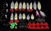 136pcs Fishing Lure Kit Mixed Minnow Popper Spinner Spoon Lure With Hook Isca Artificial Bait Fish Lure Set Pesca out227