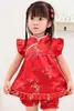 Детские комплекты с цветочным принтом 039s, одежда для маленьких девочек, костюмы, новогодние китайские топы, платья, короткие штаны Qipao cheongsam 3388554