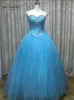 2017 New Real Photo Sweetheart Ball Gown Quinceanera Abiti con perline Ball Gown Prom Pageant Debuttante Dress Party Gown BM01