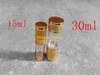 100 teile/los 15 ML 30 ML Sekante Vakuum sprühflasche Airless Pumpe kosmetik parfüm flasche glas Probe Eloxiertem aluminium sand