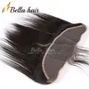 11A Bella Hair 13x4 couleur naturelle brésilienne soyeuse droite dentelle fermeture frontale pièces pré-épilées 100% Extension de cheveux humains pleine cuticule longue durée