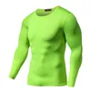 2017 Uomini Compressione Fitness Collant Nuova Manica Lunga Corsa Yoga Palestra Fitness Top Stretti Vestiti Bodybuilding Traspirante Quick-Dry