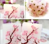100pcs Wedding Candles Smoke-free Scented Wax Sakura Cherry Blossoms Candle Baby Boy Shower Baptism Favor And Gift