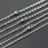 sur 100pcs Lot entier en acier inoxydable ton argent 1 5mm 2mm 2 3mm solide chaîne ovale plate collier femmes bijoux 18 pouces -282523