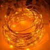 10 M 100led 3AA Zasilany Bateryjnie Outdoor LED Silver Drut Miedziany Drut Wróżki Stringi Światła Boże Narodzenie Wesele Dekoracje Garland Oświetlenie