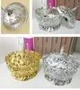 Altın Gümüş Taç Şeker Kutusu plastik düğün parti hediye kutuları 9 * 9 * 7.2 cm L boyutu Düğün Bebek Doğum Günü Partisi için