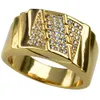 R211- Mannen Nieuwe Mode 18K Gold Gevuld Oostenrijkse Kristallen Maat 8-15 Ring Sieraden