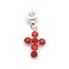 24pcs/lot Crystal Cross Shape Slide Necklace Pendant Multicolor Rhinestone Charm For DIY Free Shipping