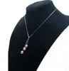 Collier de perles à la mode, bijoux en perles naturelles multicolores de 89mm, pendentif en argent 925, bijoux pour femmes, cadeau 54909285915099