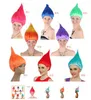 Parrucche universali femminili soffici di colore Parrucche europee americane Festival di personalità Parrucche di fiamma Troll di Halloween 35 cm Elfi Ruolo Strega