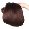 Prix de gros de cheveux humains brésiliens # 2 Bundles de cheveux raides brun foncé Extensions de cheveux raides de couleur moka Bundle péruvien vierge brun