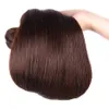 Extensiones # 2 Marrón oscuro Brasileño Virgen Remy Cabello Tejido recto sedoso 3 piezas / lote Cabello color chocolate Paquete de cabello humano recto brasileño