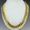 18-karätiges Gold gefüllt, massive schwere Herrenkette, lange Halskette, Panzerring, Gliederschmuck, N224, 50 cm, 60 cm