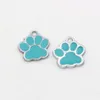 100pcs mixed Enamel zinc Alloy Paw Print Charms Pendants For Jewelry Making Bracelet Necklace DIY Accessories 17x17.5mm 8 color