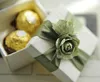 50pcs zielona róża pudełko z wstążką przyjęcie weselne pudełko cukierki świąteczne pudełka na prezenty new8122300
