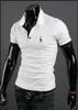 2022 Autumn New Polo Shirt for Men Fawn Embroidery Luxury Casual Slim Fit Stylish T Shirt with short Sleeve 6 Colors 4 Size