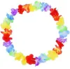 Guirlandes de fleurs Leis, 100 pièces, collier fantaisie pour fête tropicale hawaïenne, soirée poule, 6666196