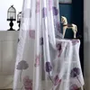 NORNE Cortinas de janela de tule modernas para sala de estar, quarto, cozinha, cortinas transparentes com estampa de folhas de lótus Blin956883150