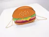 3pcs Borse a tracolla Borsa a catena creativa Cute Min Hamburger Gelato Pu Cross Body