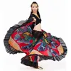 Племенный живот танец 2023 Performance Women Gypsy Outfit 2 штуки, установленные вверху и юбка бабочка полная круга цыганские костюмы женщины