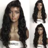 Naturlig hårlinje Billig 300% Densitet Lång Vågig Full Lace Wig Lace Front Wig Body Wave Mänskliga Hår Paryk för Svarta Kvinnor