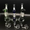 3 kleuren glazen bongen olierigs met gratis 3mmxl dikke kwarts banger nagel 6 inch vrouwelijke 14mm bekerglas bong dab rigs waterleidingen