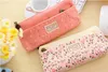 New Fashion Small Floral Pattern Multilayer Fashion Double Zipper Pencil Case Stationery Väskor Pouch Makeup Kit Gratis frakt