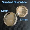 82MM 74MM Standaard blauw witte motorkap auto badge Boot achterbadges Emblem Emblemen 1000pcs286t