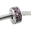 2017 NOUVELLE perle d'argent d'été Convient aux bracelets Pandora 100% 925 perles de clip en argent sterling avec CZ violet en gros bricolage charme gratuit