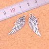 53pcs Antique Silver Plated angel wings Charms Pendants for European Bracelet Jewelry Making DIY Handmade 30*12mm