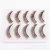 Ciglia finte lunghe colorate marroni 5 paia Fatto a mano Nature Criscross Cross Cosmetic Eyelash Extension Trucco Bellezza per le donne